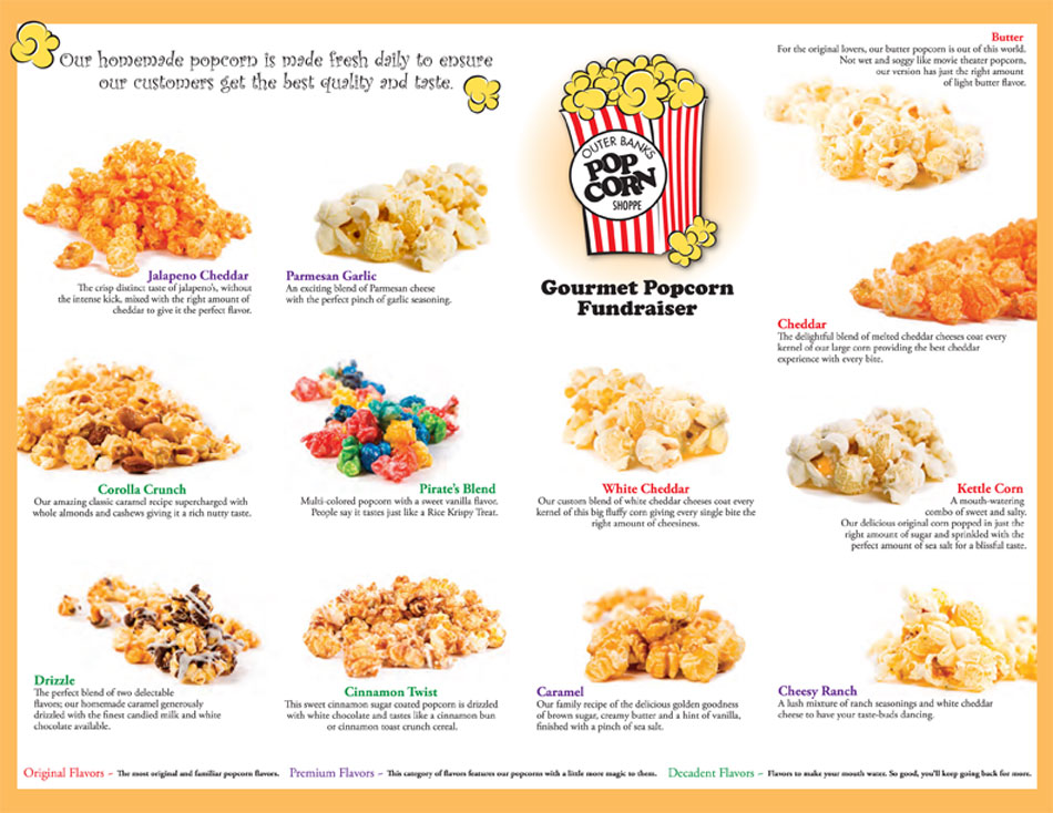 Fundraisers What to earn money for you school, organization or charity quickly and easily? Our popcorn fundraiser will be perfect for you!  You get 50% PROFIT on every single item sold!