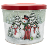 2 Gallon Snow Family Snowman Tin
